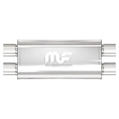 MagnaFlow 12469 3" Dual Inlet/3" Dual Outlet Stainless Steel Muffler 5"x8" Oval - Image 1 of 4