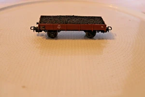 HO Scale Märklin Low Side Gondola with Coal Load 454-637 Vintage Weathered (M10) - Picture 1 of 5