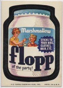 Marshmallow Flopp 1974 Wacky Packages Series 7 Spoof of Fluff - Imagen 1 de 2