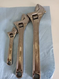 Snap On AD703 3pc Adjustable Wrench Set AD8 AD10 AD12 USA - Imagen 1 de 3