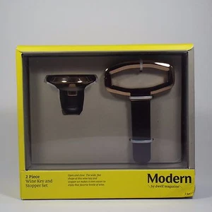 Bar Tools 2 pc Wine Set Black/Copper - Modern by Dwell Magazine - Picture 1 of 1