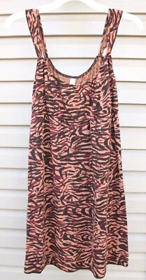 Vestido de dormir íntimo azul marino antiguo camisón camisón quimise estampado animal para mujer XS Foto 1 de 4