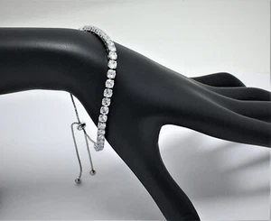 Cubic Zirconia Tennis Bracelet with Draw Cord by Nicola Parisi NIB - Picture 1 of 8