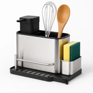 Küchen-Organizer aus Edelstahl - Spender und Abtropfgestell - Bild 1 von 3