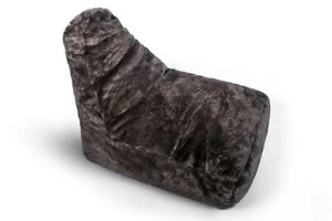 Charcoal Grey Plush Faux Fur Large Lounger Bean Bag Gaming Seat 90cm x 75cm - Picture 1 of 6