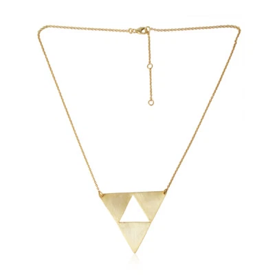 Collar geomátrico de diseñador multi triángulo chapado en oro 925 joyería Foto 1 de 4