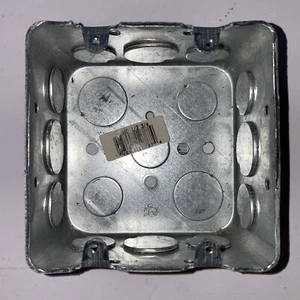 Steel City 4 in. Square Galvanized Steel Outlet Box Silver -Pack of 1 - Bild 1 von 3