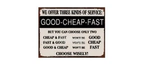 WIR BIETEN 3 ARTEN SERVICE GARAGE RETRO LOOK SCHILD BLECHSCHILD WAND TÜRSCHILD - Bild 1 von 1
