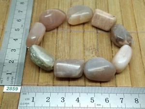 Bracelet PIERRE DE LUNE ORTHOSE perles en pierres roulées - Import USA - reiki - Picture 1 of 2