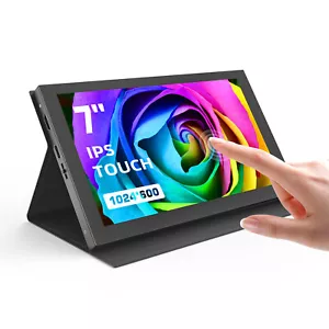 Mini 7'' HDMI IPS Monitor Touchscreen Gaming Display for Raspberry Pi 4B 3B - Picture 1 of 9