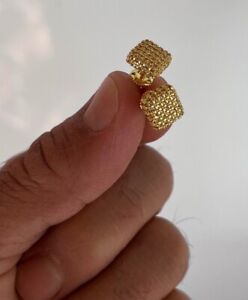 Mens & Ladies 18K Gold Finish Simulated Diamond Screw Back Stud Earrings