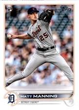 2022 Topps #31 Matt Manning Rookie Card Detroit Tigers RC