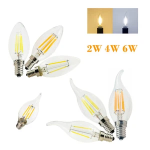 2w 4w 6w Led Filament Bulb E14 360degree Beam Angle Lights 220v Vintage Edison - Picture 1 of 18