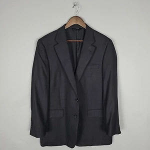 Jos A Bank Sport Coat Blazer Mens 42R Black Purple Check Silk Wool Jacket Casual - Picture 1 of 14
