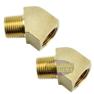 Rapid Air 45 Degree 1/4" NPT Pipe Thread Brass Elbow Fitting USA 50130 2-Pack - Picture 1 of 6