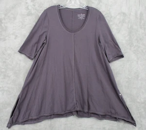 Neon Buddha Shirt Womens Medium Tunic Boxy Relaxed Lagenlook Minimalist Purple - Picture 1 of 9