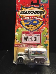 B6) MATCHBOX ACROSS AMERICA 50TH BIRTHDAY SERIES WISCONSIN PETERBILT TANKER NOS - Picture 1 of 3