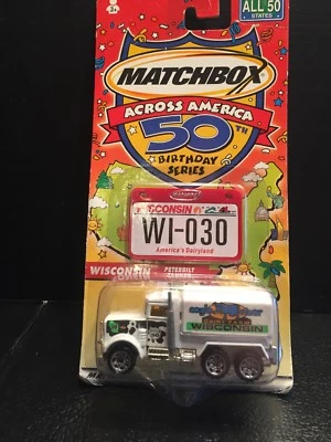 B6) MATCHBOX ACROSS AMERICA 50TH BIRTHDAY SERIES WISCONSIN PETERBILT TANKER NOS - Image 1 of 3