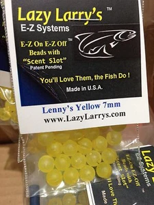 Lazy Larry's E-Z Systems Fish Beads 7mm Lenny's Yellow, Great New Size!! - Picture 1 of 2