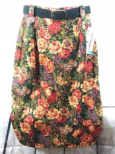 NWT JH Collectibles Skirt Belted Floral Print Rayon Fully Lined - Picture 1 of 10