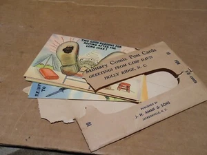 VTG 40s USMC Marine Corp Random 10 Military Comic Postcards Camp Davis NC OPEN - Picture 1 of 12