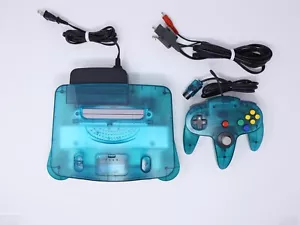 Authentic Clear Ice Blue Nintendo 64 N64 Console OEM REGION FREE US Seller - Picture 1 of 12