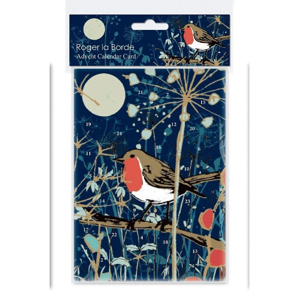 Winters Tale Robin Advent Calendar Card 170 x 120mm with envelope Roger la Borde - Image 1 of 1
