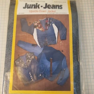 Vintage Schnittmuster Trödel Jeans Jacke unbenutzt Small, Med, Lg & XL NOS - Bild 1 von 4