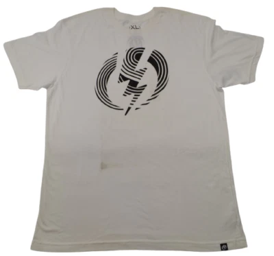 Camiseta Electric Visual Tracer Blanca Negra Descuento Serigrafía Para Hombre Camiseta SS Foto 1 de 4
