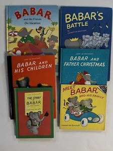 Vintage Babar Book Lot Of 6 Hardcover Paperback Children’s Books - Picture 1 of 5