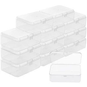 Kleine Aufbewahrungsbox Plastik Transparent mit Deckel zum Klappen (12 Stk) – 9 - Bild 1 von 7