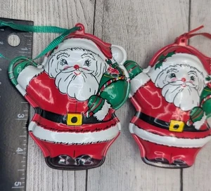 Blow Mold Christmas Ornaments Vtg 1970-1980 Santa Claus 2x - Picture 1 of 3
