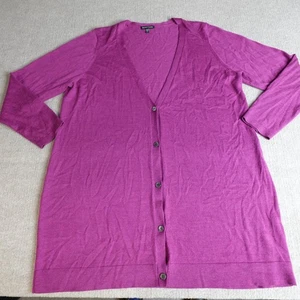 Eileen Fisher Damen Pullover XL rosa lila Strickjacke 100% Merinowolle - Bild 1 von 8