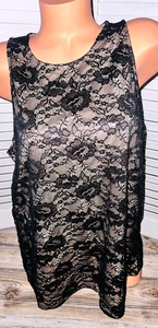 Torrid Stretch schwarz Spitze hochgeschlossen Tank Top Shirt Bluse Gr. 2 NEU 18/20 Arbeit - Bild 1 von 3