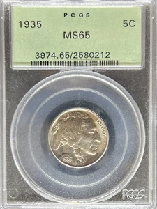1935 Buffalo Nickel MS65 PCGS OGH (#PA2580212) - Picture 1 of 2
