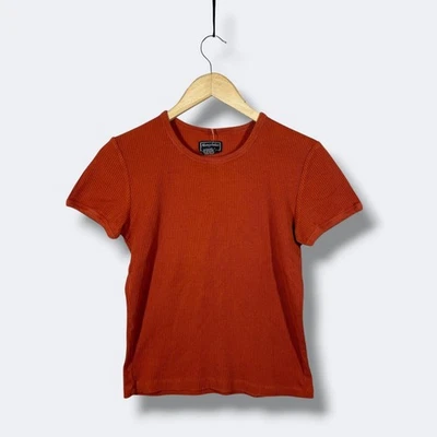 Top de punto acanalado vintage Abercrombie Fitch s/s para mujer mediano naranja minimalista Foto 1 de 4