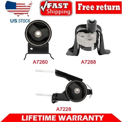 For 2000-2005 Echo 2004-2006 Scion XA / XB 1.5L 3PCS Engine Motor & Trans Mount Foto 1 de 4