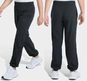 Adidas Girls' Woven 3-Stripes Jogger Pants | Size M | Black Stretch Track Pants - Picture 1 of 11