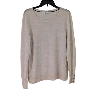 Charter Club Luxury 100% Merino Wool Soft Sweater Beige XL Button Detail NWT - Picture 1 of 10