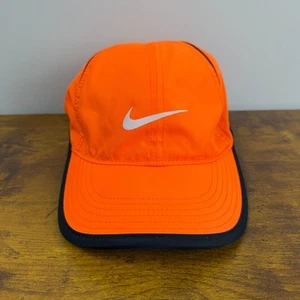 Nike Featherlight Cap Hat Dri Fit YOUTH Running Tennis Strap Back Swoosh Orange - Picture 1 of 11