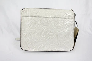 Patricia Nash verzierte Leder Vallata Crossbody Schultertasche in weiß/latte Neu mit Etikett - Bild 1 von 3
