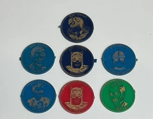 Original 1966 Batman Transogram Bat Coins Alfred Robin Sharkey Rocketeers Riddle - Picture 1 of 6