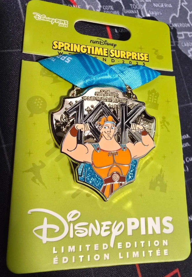 2025 Disney Park Trading Pin RunDisney Springtime Surprise 10K Hercules Medal - Image 1 of 1