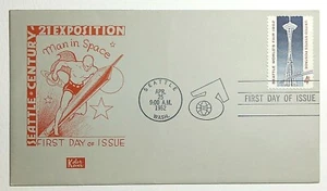 1962 Century 21 Exposition Man in Space First Day Cover Kolor Kraft SC #1196 - Picture 1 of 2