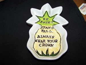 Be Sweet Stand Tall Pineapple Trinket Dish by Glory Haus Insperational Gifts 6" - Picture 1 of 4