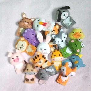 Hand Kids Animal Puppets Fun Toys Finger Working Mouth Plush Toy Children 17 Pcs - Picture 1 of 16