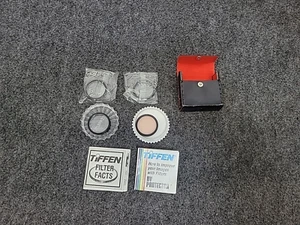 TIFFEN LENS FILTER LOT OF 4 - 37MM 812, & 3 Close Up Lens set +1,+2,+4 W/ Cases - Picture 1 of 8