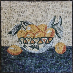 Mosaic Marble Colorful Lemon Fruits GEOMETRICAL Art Design 24x24 Inches - Picture 1 of 1