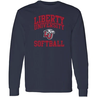 Liberty Flames Arch Logo Softball Long Sleeve T-Shirt - Navy - Image 1 of 4