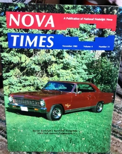 Nova Times November 1985 Chevy Cars Nostalgic Novas Magazine Classic - Picture 1 of 1